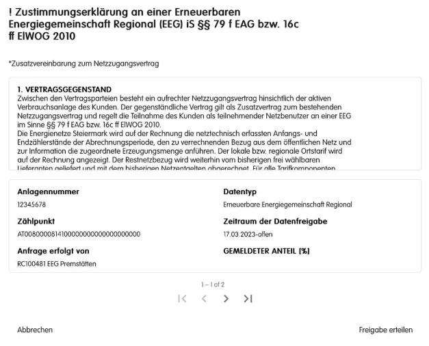 Anmeldung und Datenfreigabe im Netzbetreiberportal der Energienetze